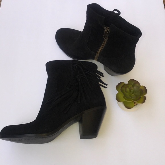 Sam Edelman Louie Black Fringe Booties - Picture 3 of 8